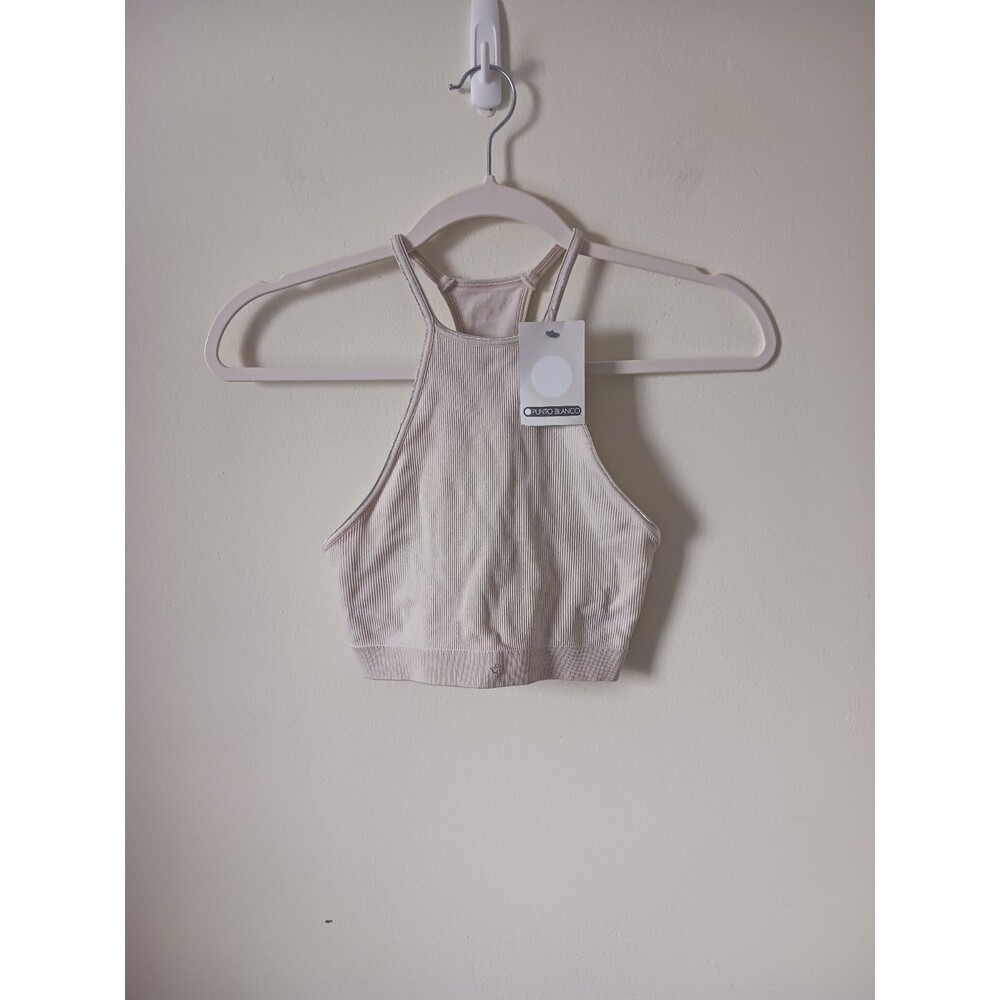 Punto Blanco Sports Bra Size S Beige Wireless Racerback Yoga Gym Comfort